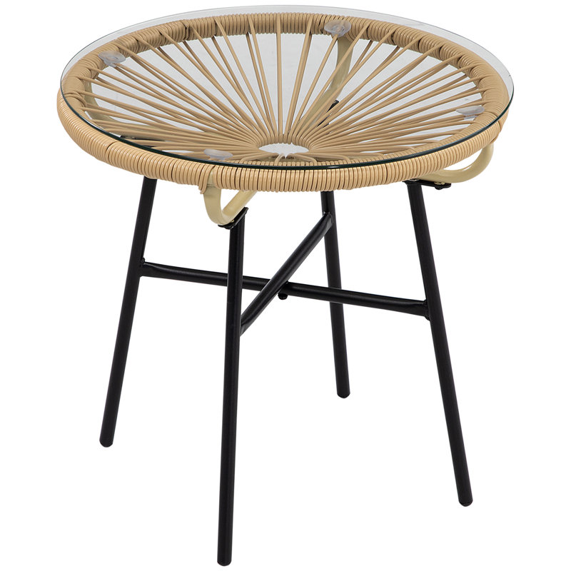 Round Metal Outdoor Side Table , 50cm cm W 50cm cm D