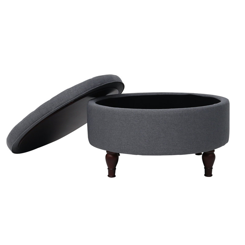Ahan Upholstered Ottoman, Gray