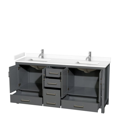 Sheffield 72" Double Bathroom Vanity Set