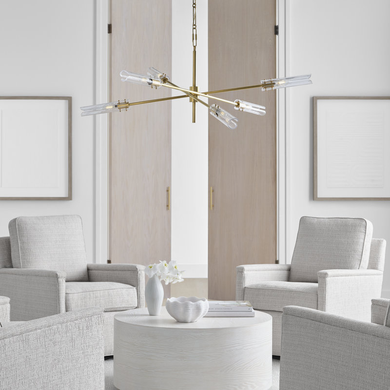 Aerin Casoria XL Radial Chandelier, Polished Nickel