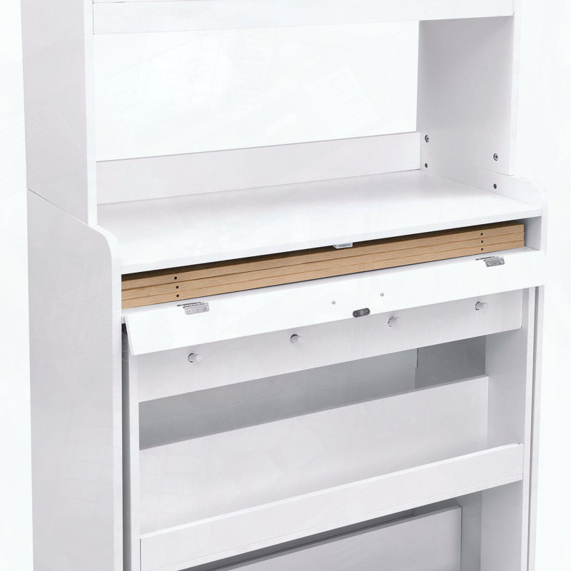 Armoire de salle à manger compacte, H 69 po x l 33,5 po x P 15,7 po, Blanc