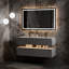 Ensemble de meuble-lavabo double mural 48 po avec comptoir en pierre artificielle et lumière DEL 48 po-1679845646