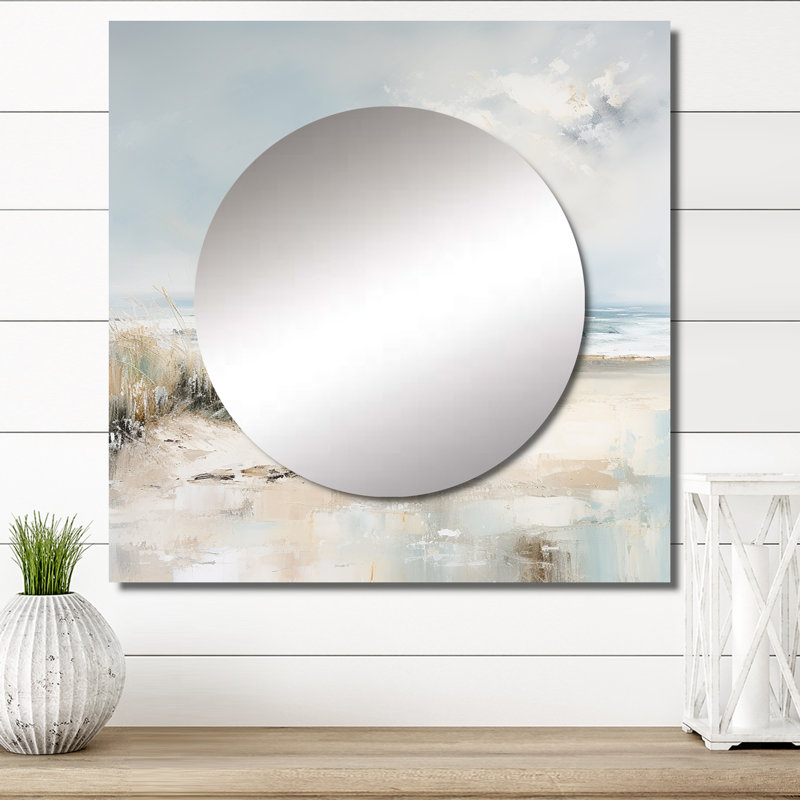 Gobin - Coastal Ocean Charm In Winter II Coastal Ocean Square Mirror For Wall Art Decor, 36" x 36"