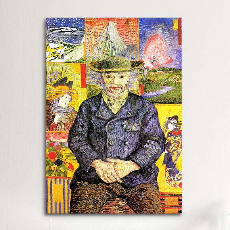« portrait of pere tanguy » par vincent van gogh, reproduction d’art sur toile, H 26 po x l 18 po x P 1,5 po