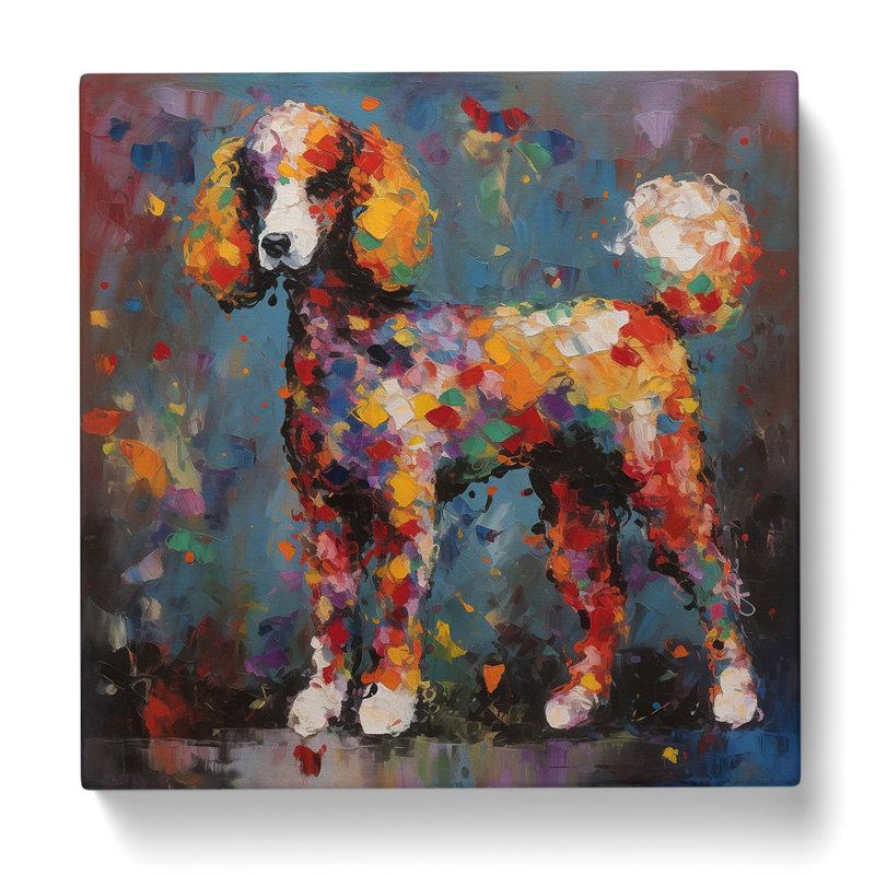 Poodle Abstract Expressionism - Wrapped Canvas, 50cm H x 50cm W x 3cm D