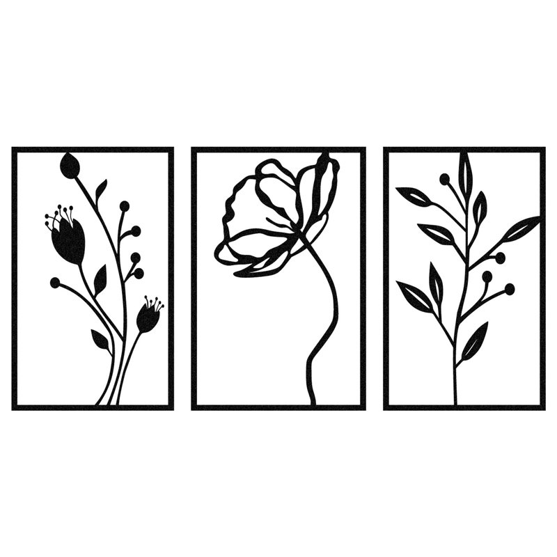 Élégant accessoire mural décoratif en métal, noir, 27,6 po x 15,4 po | Fabrication 100% métal, épaisseur: 0,05 pouce | Parfait pour rehausser la décoration intérieure, design durable et élégant pour n'importe quelle pièce