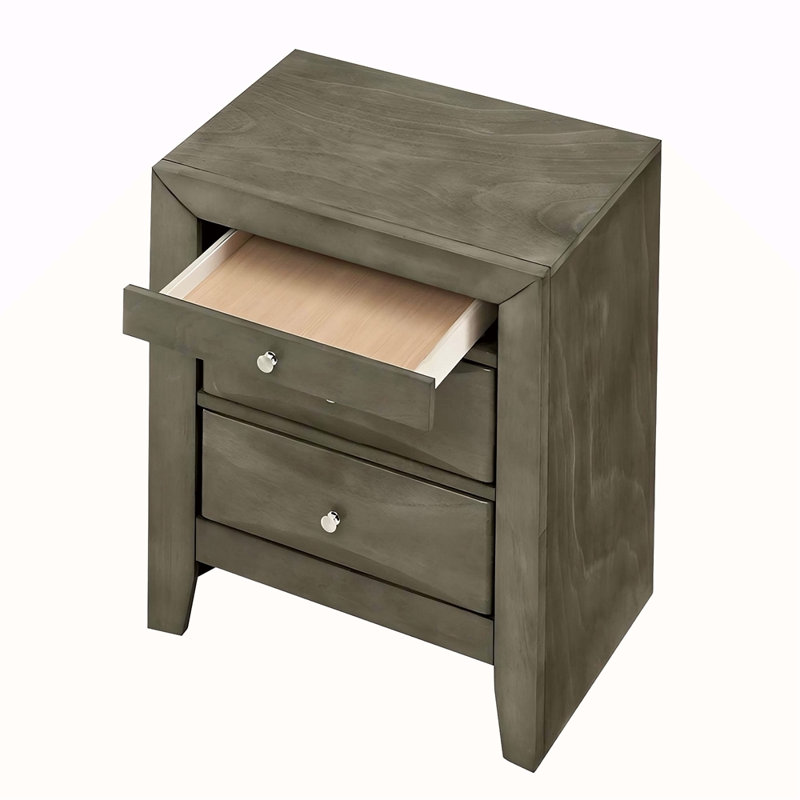 Elegant Gray Storage Nightstand