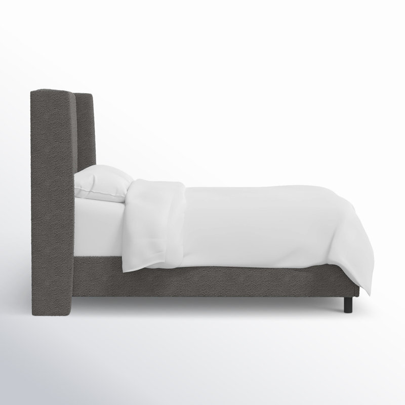 Tilly Upholstered Wingback Bed, Fritz Peppercorn Stripe, Full