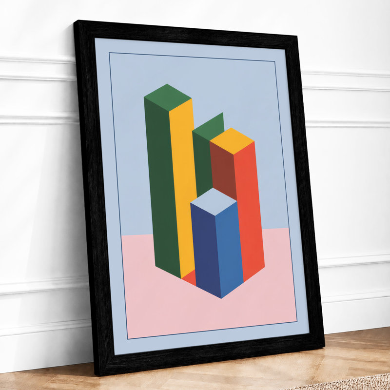 Geometric Columns Minimalist - Print, Black, A3 - 42.0 x 29.7 cm