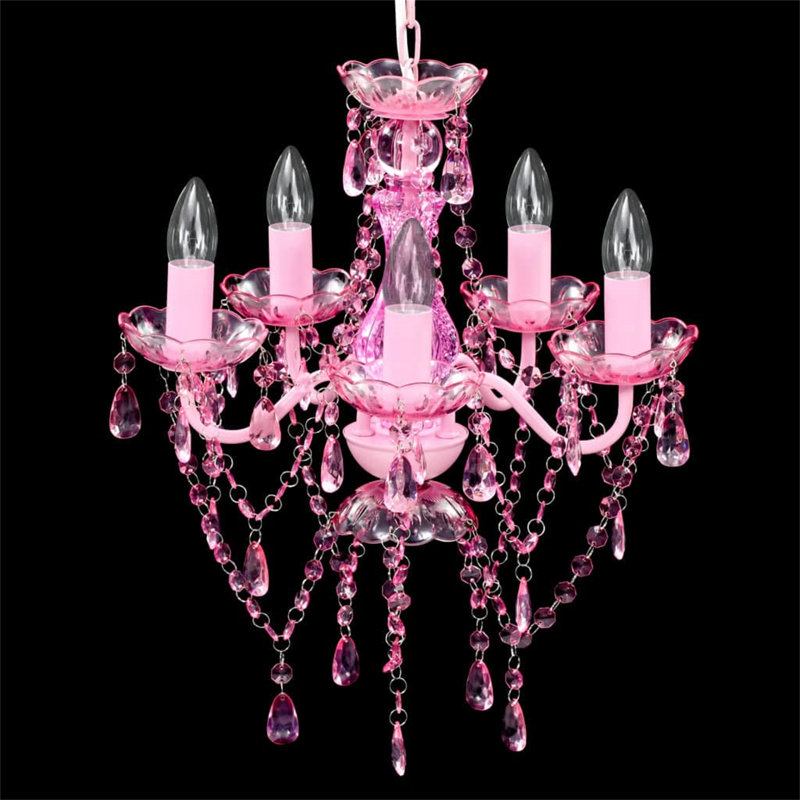 URBNLIVING Crystal Chandelier, Pink