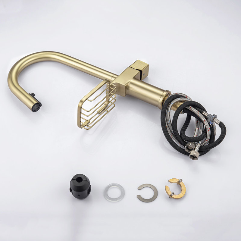 High-arc Dual Spray Stainless Steel Kitchen Faucet, Modern Design For Kitchens