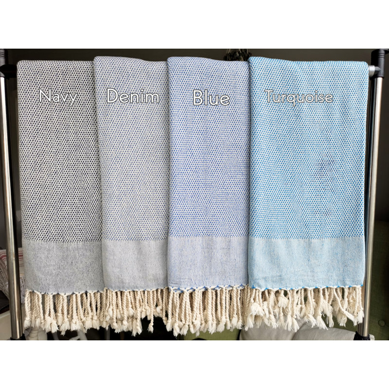 Rigsby Knitted Throw Blanket, Turquoise