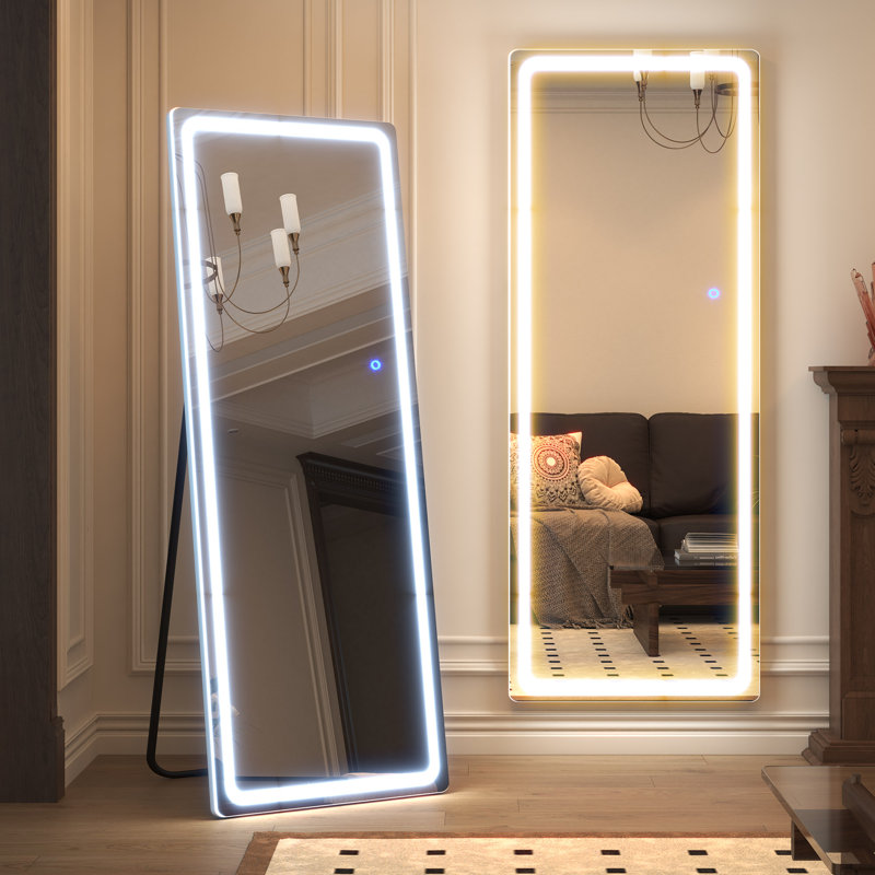 Miroir pleine grandeur Oakleaf, 63 po x 20 po, Blanc