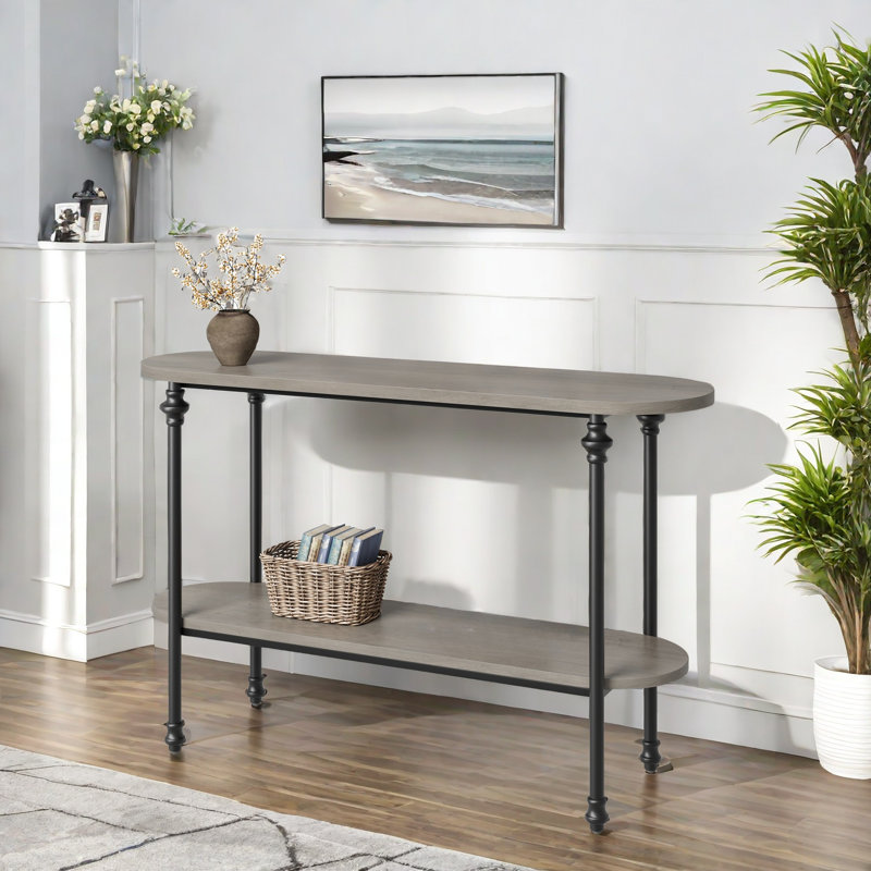 2 Tier Console Table, Gray