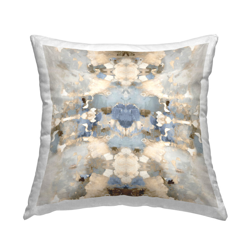 Coussin décoratif à motif moderne bleu Boho par Ellie Roberts