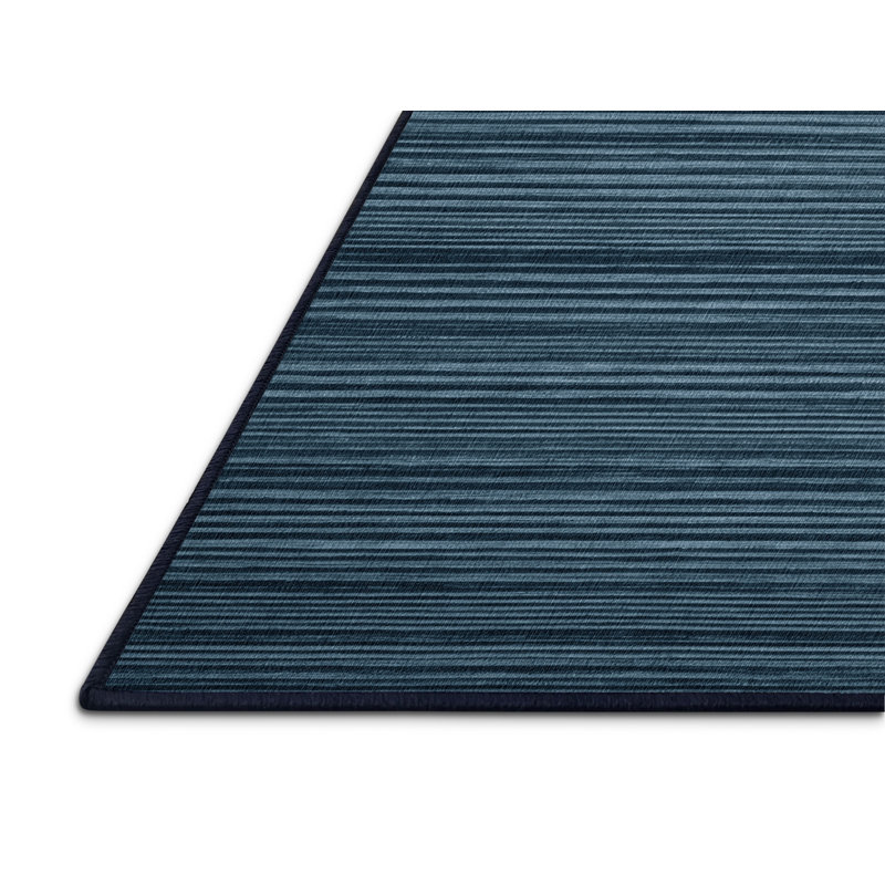 Machine Washable Horizontal Stripes Gray Area Rug