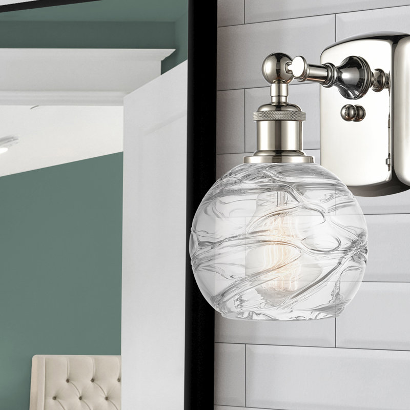 Amira Armed Sconce, 60 Watt Vintage Incandescent Bulb, Polished Nickel