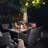Outdoor 48,000 BTU Pyramid Propane Gas Patio Heater with Wheels, Powder-Coated Iron Frame, Black