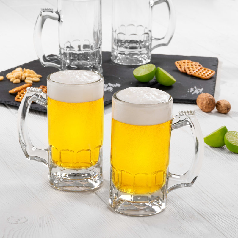 Libbey Classic 12.68-Ounce Clear Glass Beer Mugs, Set of 4