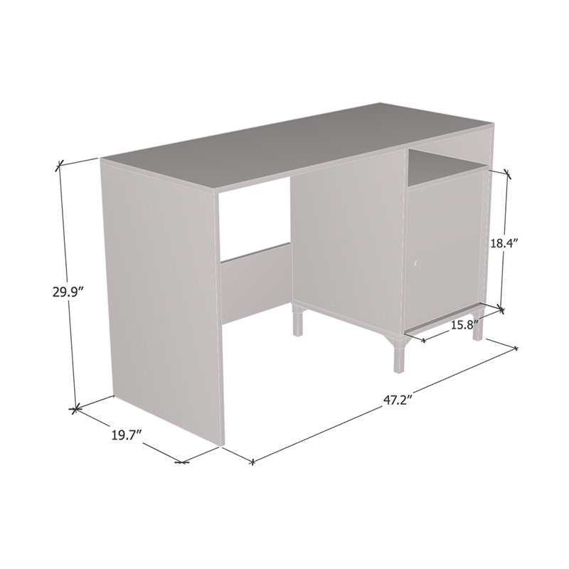 Bureau d'écriture rectangulaire avec cabinet Denver