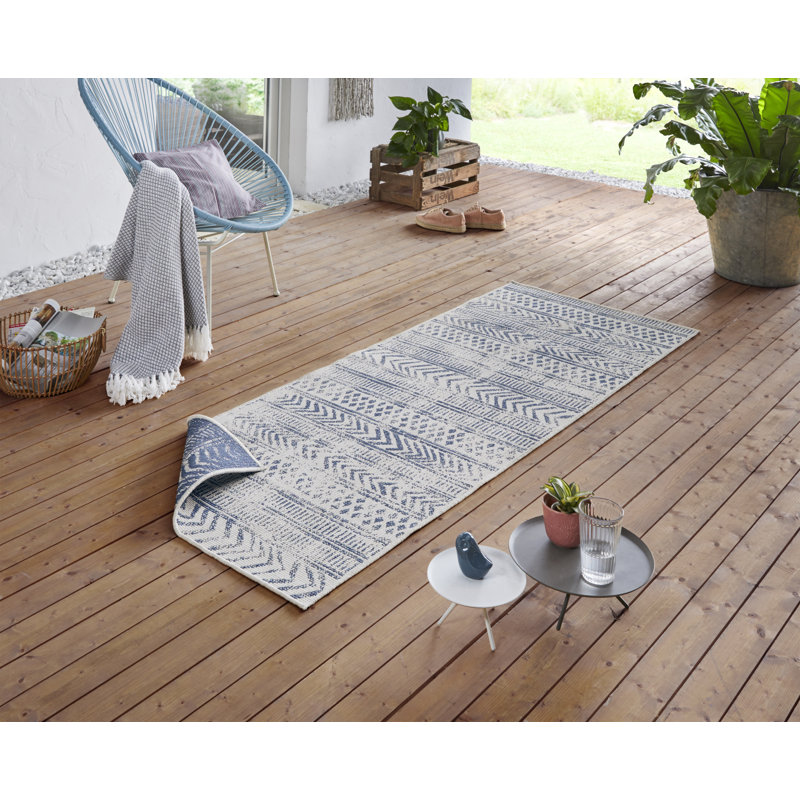 Biri Flatweave Blue Rug, Runner 80 x 250 cm