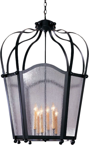 Citadel 6 - Light Chandelier, Blackwash, Clear Acrylic