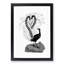 Lyrebird Illustration in Black & White - Framed Print-55617460-55617458