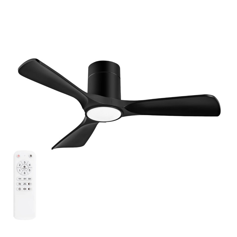 Ventilateur de plafond avec lumières Ventilateur de plafond encastré de 42 pouces avec télécommande, ventilateurs de plafond modernes à pales en ABS pour chambre à coucher / ferme / patio / intérieur, moteur à courant continu silencieux