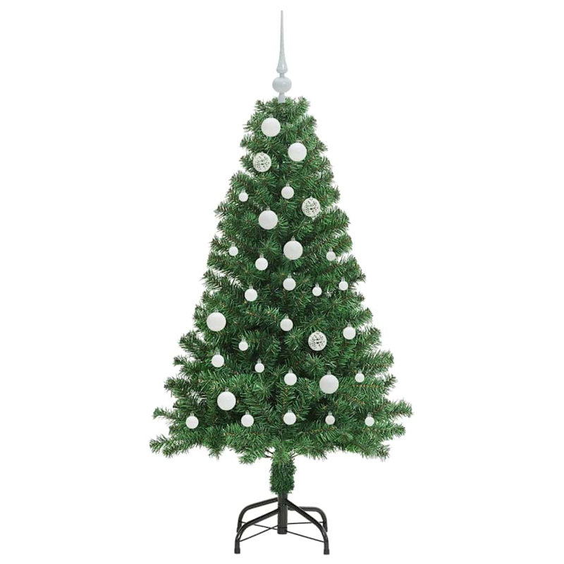 vidaXL Artificial Christmas Tree with 300 LEDs with Stand Green, 4.92 ft