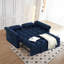 Canapé-lit convertible en velours capitonné avec 2 coussins, canapé-lit futon escamotable 3 en 1 avec dossier réglable, idéal pour les petits espaces et les invités!-1606542056