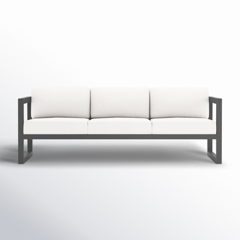 Avion 3 Piece Sofa Loveseat Set, Slate, Canvas Natural Sunbrella® Canvas