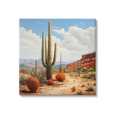 Cloudy Desert Path Canvas Wall Art Design By Rb