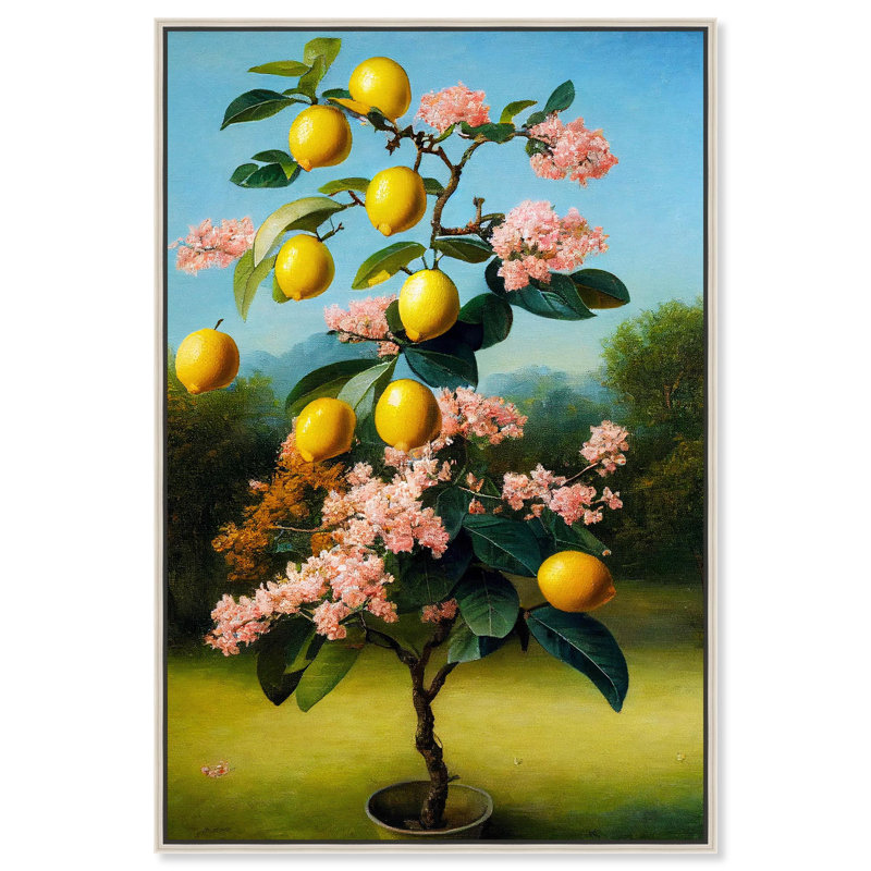 "Citrus In Bloom", art mural sur le thème du citron par Art Remedy, Toile tendue, H 36 po x l 24 po