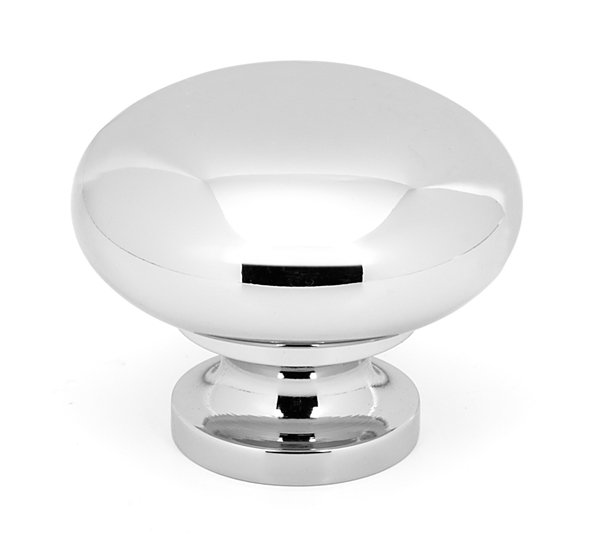 Mushroom Knob, 1.25" H x 1.5" W x 1.5" D, Polished Chrome