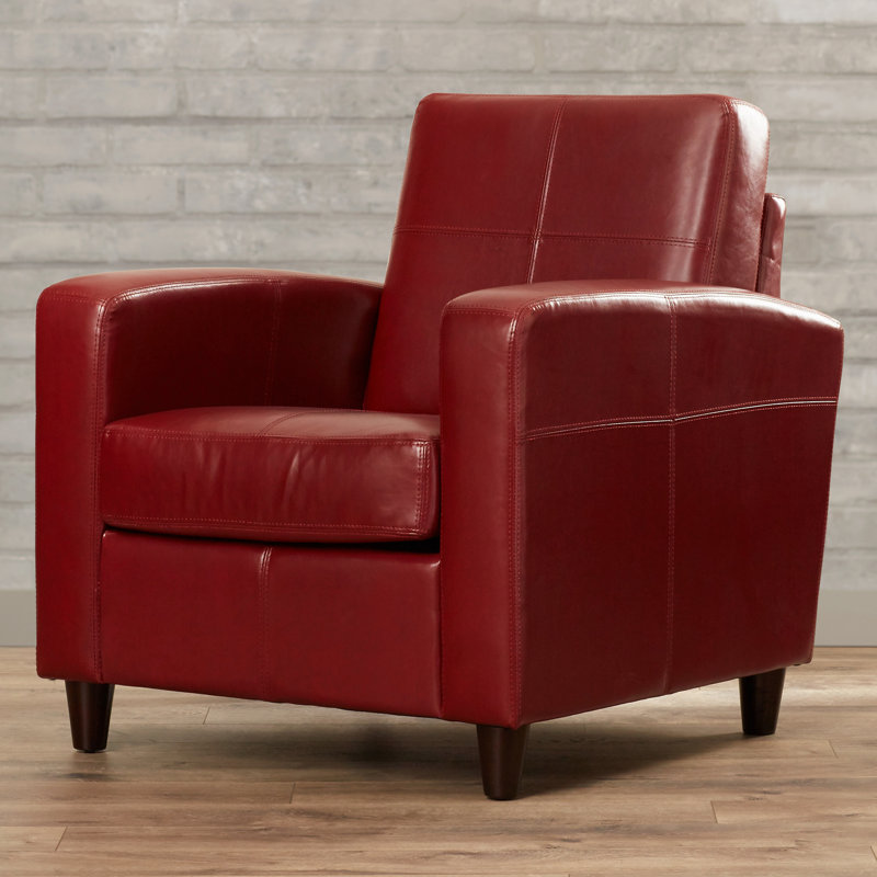 Pippen Faux Leather Armchair, Cherry Faux Leather
