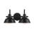 3-Piece Matte Black Bathroom Set with 15.5" 2-Light Vanity Light