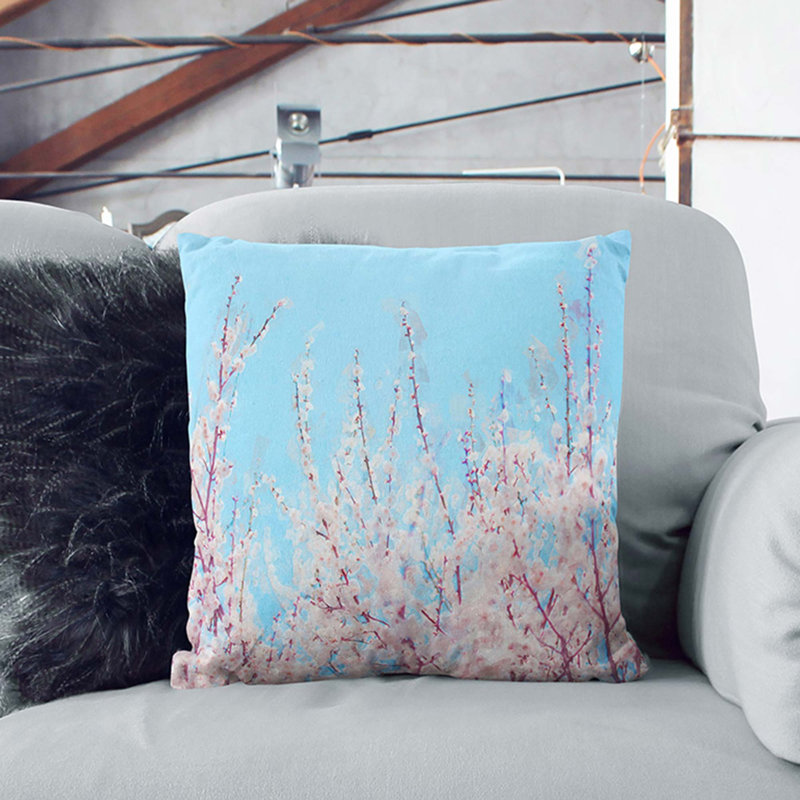 Floral Square Throw Cushion, 40cm H x 40cm W x 15cm D
