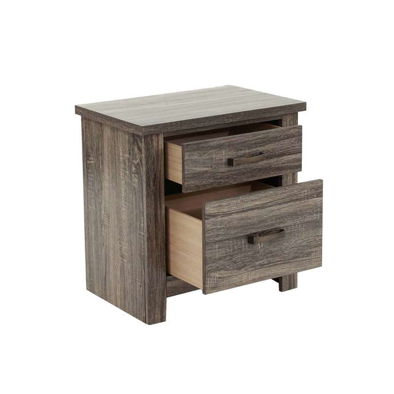 Table de chevet 2 tiroirs en bois