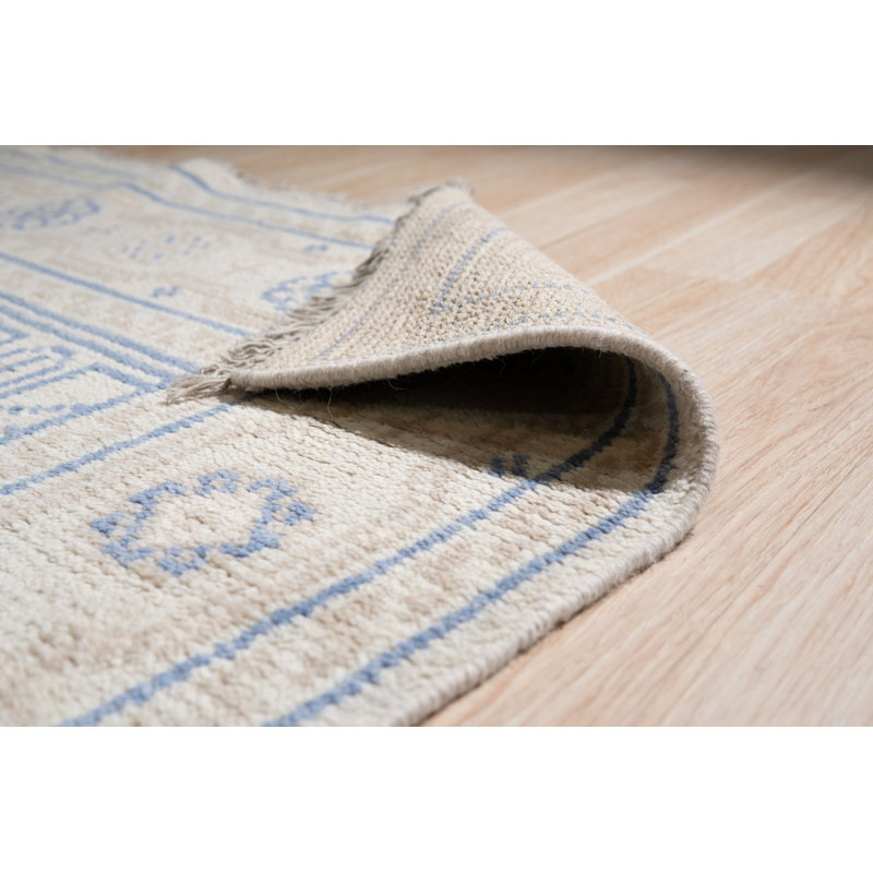 Tapis beige en laine noué à la main Ava Sophie