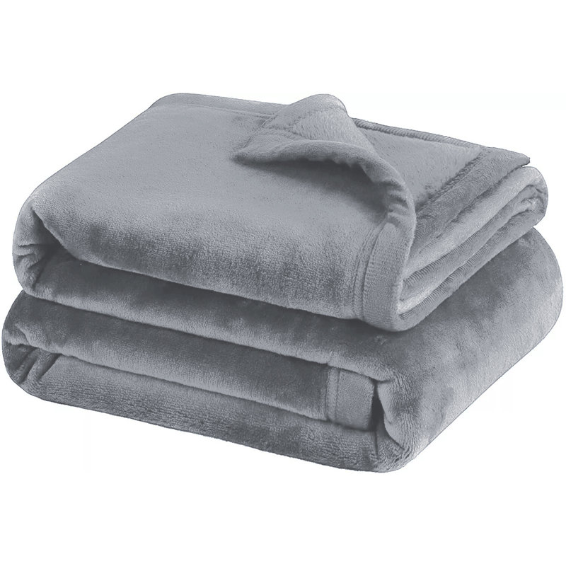 Plain Weave / Muslin Heated Throw Blanket, Single, Silver