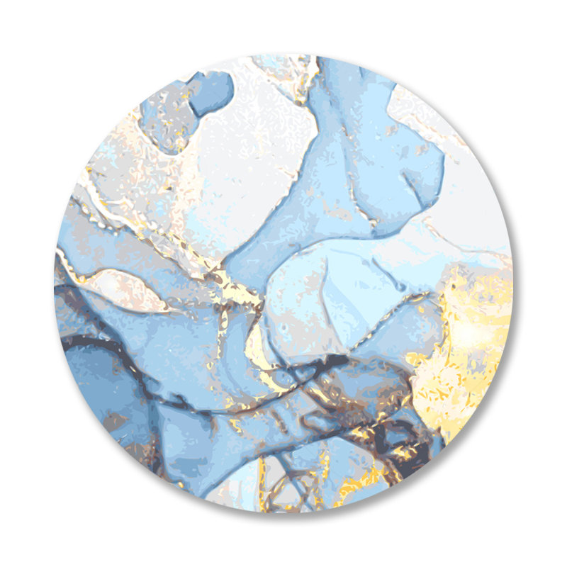 Art abstrait - "Aide", impression sur rond, H 24 po x l 24 po, Métal Ultra-HD