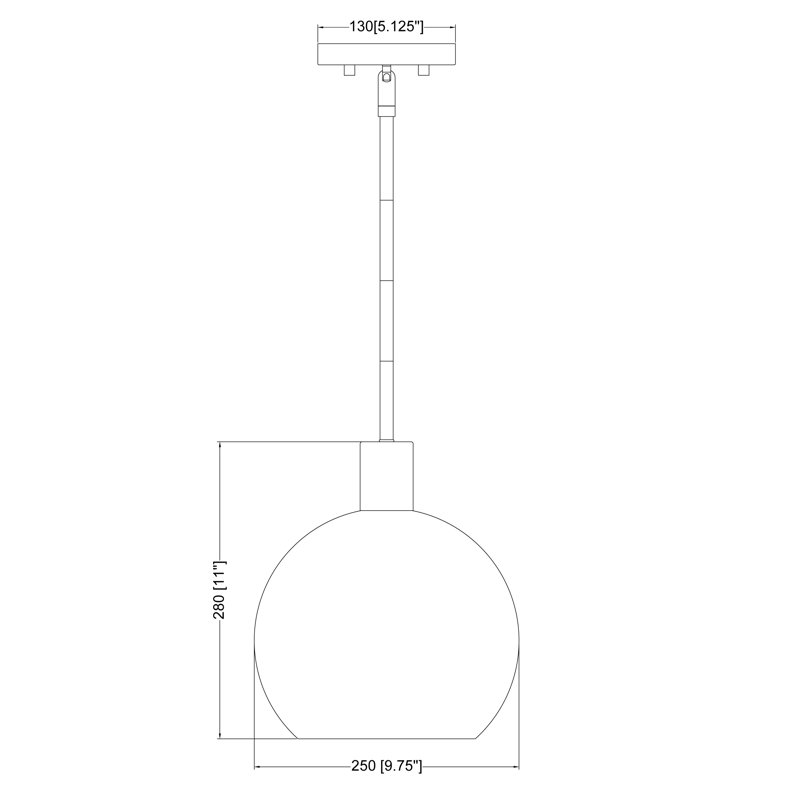 Luminaire suspendu 1 lumière Margo, Noir mat