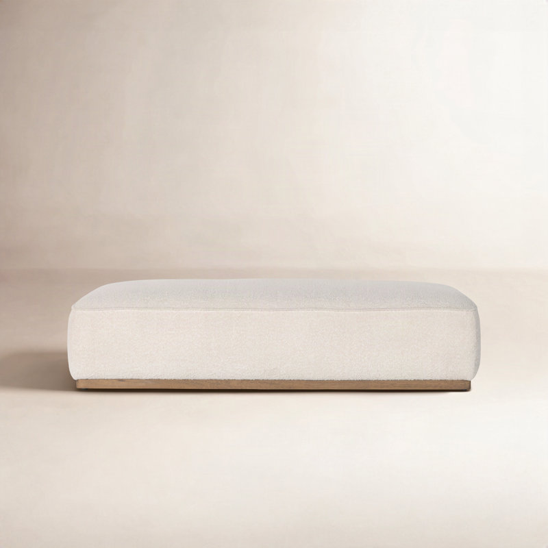 Audrianne Upholstered Ottoman, Knoll Natural Boucle