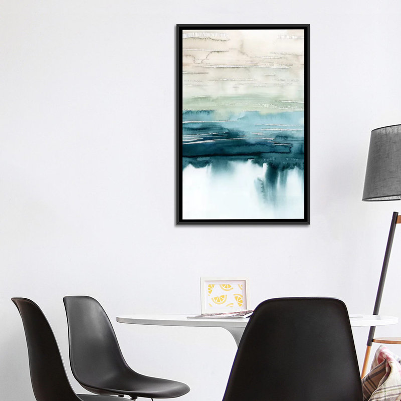 « organic cascade i » par grace-pop, impression, Toile avec cadre noir, H 40 po x l 26 po x P 1,5 po
