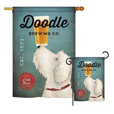 Doodle d’infusion de la nature animaux à 2 côtés polyester 40 x 28 po ensemble de drapeau