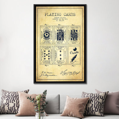 « hammatt billings playing cards », reproduction d’impression sur toile beige