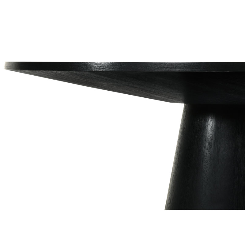 Table de salle à manger ronde noire en ébène