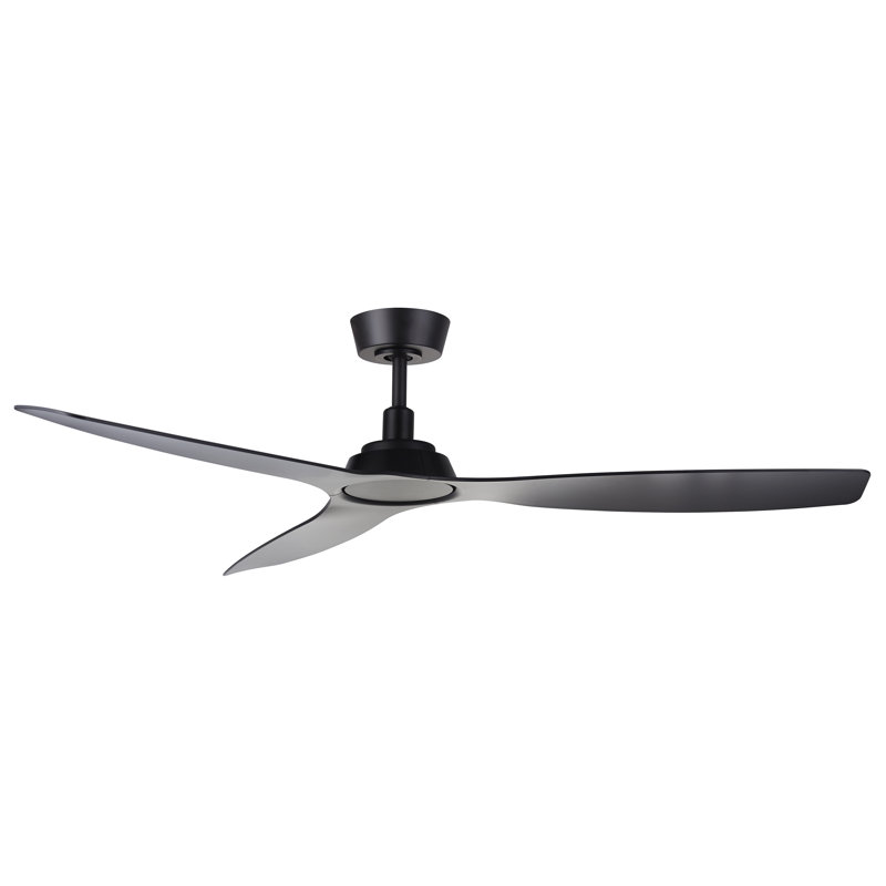 Moto 52in 3-Blades Indoor/Outdoor Ceiling Fan with Remote Control, Black