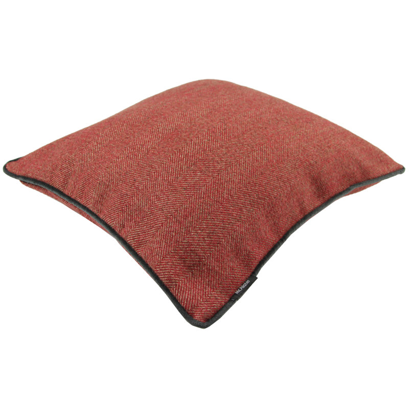 Suwanee Square Cushion, 60 x 60cm, Red/Charcoal