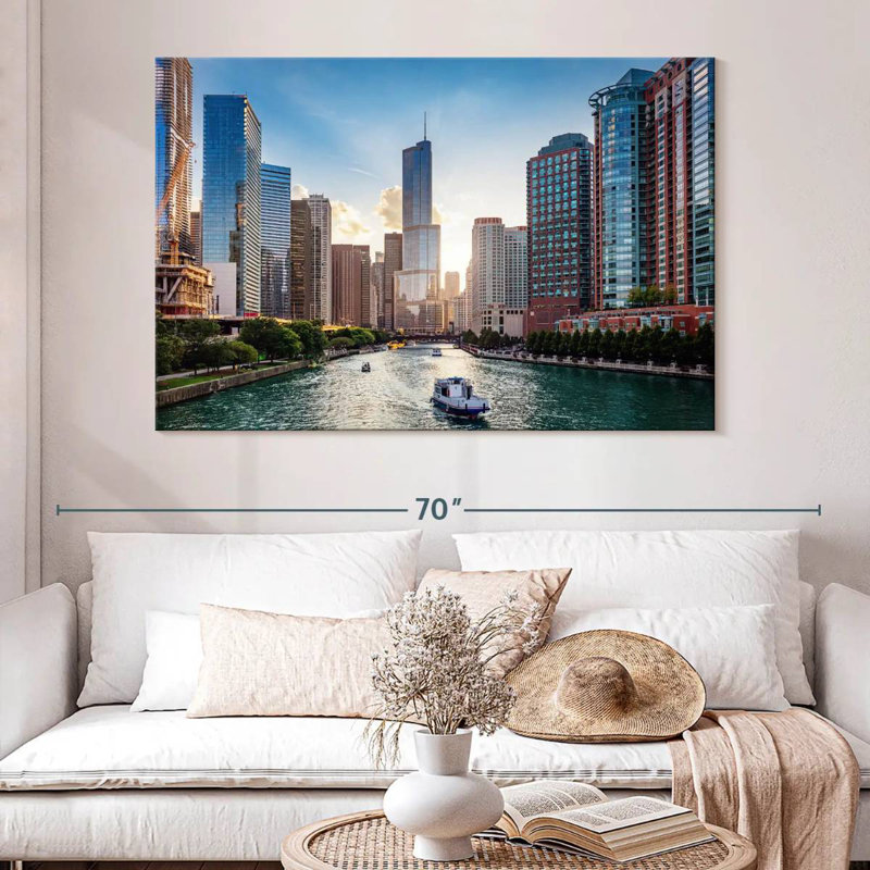 Sirci Chicago Riverscape, H 34 po x l 51 po